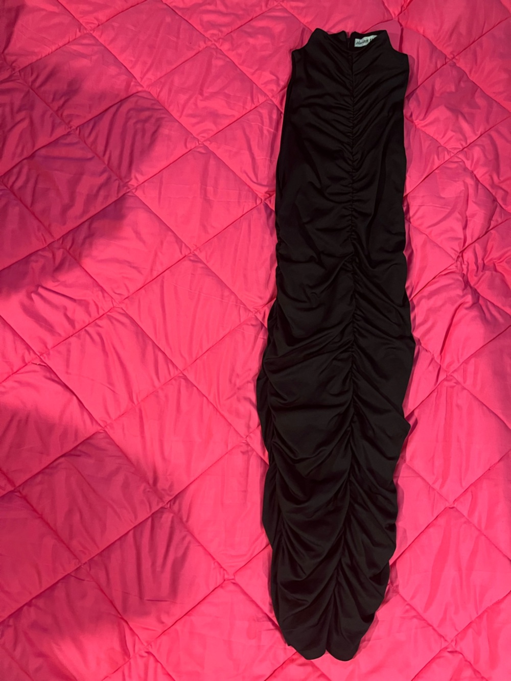 Almost Famous Black Ruched Bodycon Dress